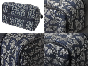 Christian Dior クリスチャンディオール ハンドバッグ トロッター ネイビー キャンバス BOC0092 ゴールド金具 美品 中古 56326