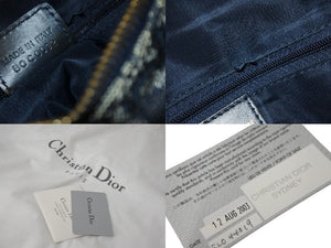 Christian Dior クリスチャンディオール ハンドバッグ トロッター ネイビー キャンバス BOC0092 ゴールド金具 美品 中古 56326