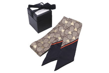 画像をギャラリービューアに読み込む, GUCCI グッチ スカーフ ネックボウ GG ビー シルク ブラック ブラウン 623140 3G001 4274 美品 中古 56340 
