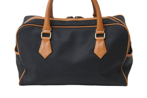 YVES SAINT LAURENT イヴサンローラン バイカラー ボストンバッグ ブラック ブラウン ヴィンテージ 編み込み 美品 中古 56342 