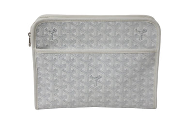GOYARD ゴヤール ヘリンボーン柄 ジュバンス MM クラッチバッグ JOUVENMMLTY50CL50P ポーチ ロゴ シルバー金具 良品 中古 56344