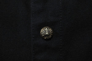 CHROME HEARTS クロムハーツ ラストバイト カバーオール ジャケット ブラック Yノット クロスボールボタン XL 美品 中古 56349