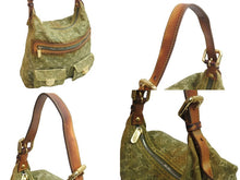 Load image into Gallery viewer, LOUIS VUITTON ルイヴィトン モノグラムデニム バギーGM ショルダーバッグ ゴールド金具 M95211 カーキ 中古 56355