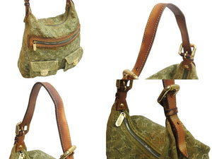 LOUIS VUITTON ルイヴィトン モノグラムデニム バギーGM ショルダーバッグ ゴールド金具 M95211 カーキ 中古 56355