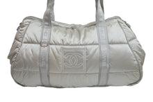 Load image into Gallery viewer, CHANEL シャネル ボストンバッグ スポーツライン ココマークスクエアロゴ 10番台 2006年 グレー シルバー金具 美品 中古 56356