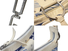 Load image into Gallery viewer, DOLCE&amp;GABBANA ドルチェアンドガッバーナ ショルダーバッグ ホワイト ブルー ラインストーン ロゴ 良品 中古 56393