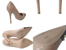 Load image into Gallery viewer, Valentino ヴァレンチノ パンプス ベージュ ブラック ポインテッドトゥ ゴールド金具 レザー 38 美品 中古 56398