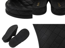 Load image into Gallery viewer, CHANEL シャネル サンダル ココマーク マトラッセ ブラック ラムスキン G36901 サイズ38 中古 56401