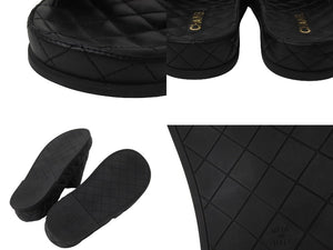 CHANEL シャネル サンダル ココマーク マトラッセ ブラック ラムスキン G36901 サイズ38 中古 56401