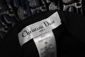 新品同様 ChristianDior クリスチャンディオール ハット オブリーク サイズ58 ネイビー コットン レーヨン 05CDO924I134 中古 56402