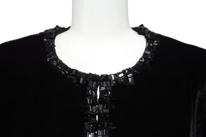 CHANEL シャネル ベロア ジャケット P46390V34297 ジャガード ブラック サイズ38 美品 中古 56406