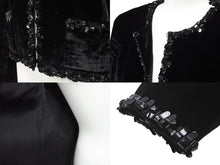 Load image into Gallery viewer, CHANEL シャネル ベロア ジャケット P46390V34297 ジャガード ブラック サイズ38 美品 中古 56406