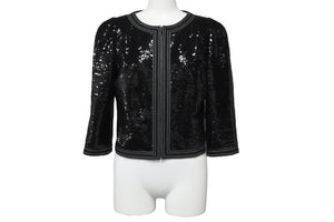 CHANEL シャネル ジャケット スパンコール P45044V26650 ブラック サイズ38 レディース 美品 中古 56410