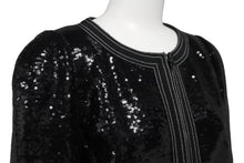 Load image into Gallery viewer, CHANEL シャネル ジャケット スパンコール P45044V26650 ブラック サイズ38 レディース 美品 中古 56410