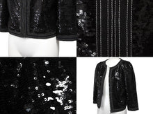 Load image into Gallery viewer, CHANEL シャネル ジャケット スパンコール P45044V26650 ブラック サイズ38 レディース 美品 中古 56410