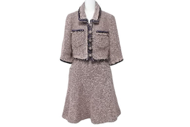 極美品 CHANEL シャネル セットアップ モヘア ジャケット P49824V36914 スカート P4991V36914 ピンク ブラック サイズ36 中古 56414