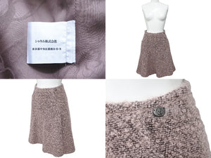 極美品 CHANEL シャネル セットアップ モヘア ジャケット P49824V36914 スカート P4991V36914 ピンク ブラック サイズ36 中古 56414