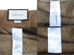 GUCCI グッチ モヘア 蝶々 ロングケープ オーダーメイド マルチカラー ゴールドデザイン ロングシルク 美品 中古 56417 