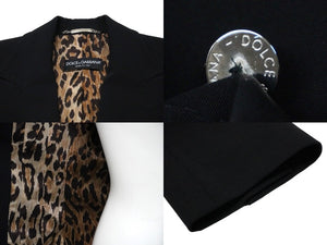 DOLCE&GABBANA ドルチェアンドガッバーナ ジャケット ブラック ウール スパンデックス サイズ38 IJK1M/UBA2 美品 中古 56418