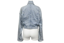 Load image into Gallery viewer, 新品同様 CHANEL シャネル デニムジャケット ココマークボタン フリル P73033V64637 インディゴ サイズ36 中古 56443