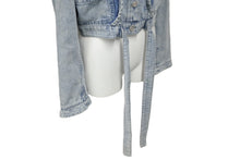 Load image into Gallery viewer, 新品同様 CHANEL シャネル デニムジャケット ココマークボタン フリル P73033V64637 インディゴ サイズ36 中古 56443