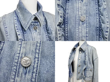 Load image into Gallery viewer, 新品同様 CHANEL シャネル デニムジャケット ココマークボタン フリル P73033V64637 インディゴ サイズ36 中古 56443