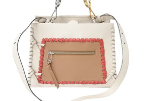 極美品 FENDI フェンディ ラナウェイ スモール 2way ショルダーバッグ ベージュ レッド キャメル ハンドバッグ 8BH344 中古 56452
