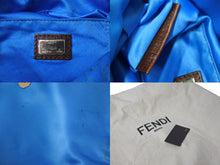 Load image into Gallery viewer, FENDI フェンディ ハンドバッグ ショルダーバッグ ニット グリーン ブラウン ゴールド金具 8BR445 良品 中古 56453