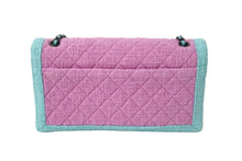 Load image into Gallery viewer, 極美品 CHANEL シャネル ショルダーバッグ バイカラー ピンク グリーン 21番台 ココマーク ツイード ブラック金具 中古 56469