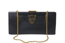 Load image into Gallery viewer, CARTIER カルティエ クラッチバッグ チェーン L1001923 パンテール ドゥ カルティエ ブラック ゴールド カーフ 美品 中古 56490