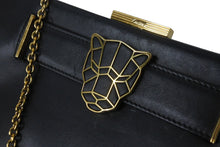 Load image into Gallery viewer, CARTIER カルティエ クラッチバッグ チェーン L1001923 パンテール ドゥ カルティエ ブラック ゴールド カーフ 美品 中古 56490