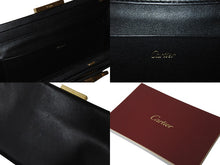 Load image into Gallery viewer, CARTIER カルティエ クラッチバッグ チェーン L1001923 パンテール ドゥ カルティエ ブラック ゴールド カーフ 美品 中古 56490