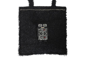 CHANEL シャネル ツイード ロボット トートバッグ トートバッグ ブラック グリーン 24番台 A94646 美品 中古 56499