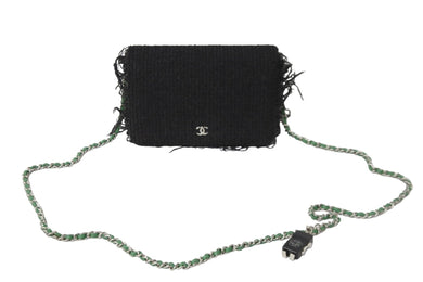 CHANEL シャネル ショルダーバッグ ロボットチャーム付き チェーンウォレット ツイード 23番台 シルバー金具 美品 中古 56503