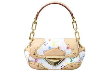 極美品 LOUIS VUITTON ルイヴィトン ハンドバッグ マリリン モノグラム ホワイト マルチカラー M40127 ゴールド金具 中古 56504