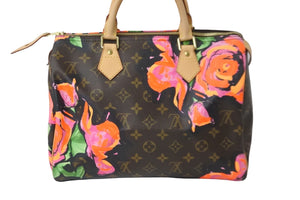 極美品 LOUIS VUITTON ルイ ヴィトン ハンドバッグ M48610 スピーディ30 モノグラムローズ 薔薇 コーティングキャンバス 中古 56508