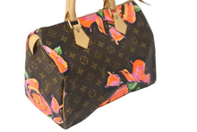 Load image into Gallery viewer, 極美品 LOUIS VUITTON ルイ ヴィトン ハンドバッグ M48610 スピーディ30 モノグラムローズ 薔薇 コーティングキャンバス 中古 56508