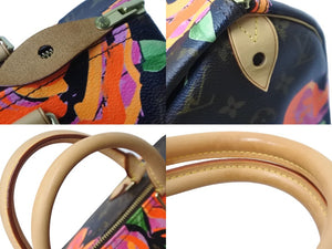 極美品 LOUIS VUITTON ルイ ヴィトン ハンドバッグ M48610 スピーディ30 モノグラムローズ 薔薇 コーティングキャンバス 中古 56508