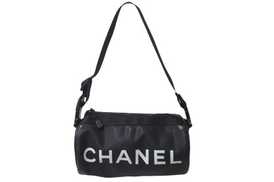 CHANEL シャネル ショルダーバッグ クロスボディバッグ スポーツライン 筒型 8番台 2003年 A24984 ラバー ブラック 良品 中古 56511