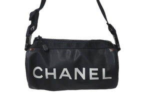 CHANEL シャネル ショルダーバッグ クロスボディバッグ スポーツライン 筒型 8番台 2003年 A24984 ラバー ブラック 良品 中古 56511