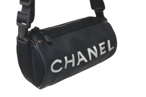 CHANEL シャネル ショルダーバッグ クロスボディバッグ スポーツライン 筒型 8番台 2003年 A24984 ラバー ブラック 良品 中古 56511