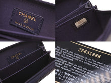 Load image into Gallery viewer, 極美品 CHANEL シャネル コインケース ココマーク A68890 ラウンドファスナー 26番台 2018年 キャビアスキン ネイビー 中古 56512