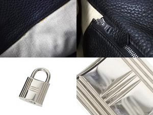 HERMES エルメス バーキン50 ハンドバッグ ブラック シルバー金具 トリヨンクレマンス □H刻印 2004年 良品 中古 56523