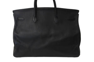 HERMES エルメス バーキン50 ハンドバッグ ブラック シルバー金具 トリヨンクレマンス □H刻印 2004年 良品 中古 56523