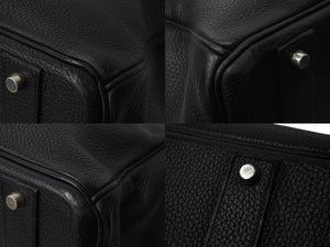 HERMES エルメス バーキン50 ハンドバッグ ブラック シルバー金具 トリヨンクレマンス □H刻印 2004年 良品 中古 56523