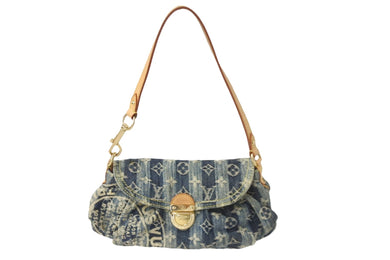 LOUIS VUITTON ルイヴィトン ショルダーバッグ M95333 ミニプリーティ レイエ モノグラムデニム ゴールド金具 良品 中古 56525