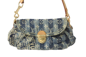 LOUIS VUITTON ルイヴィトン ショルダーバッグ M95333 ミニプリーティ レイエ モノグラムデニム ゴールド金具 良品 中古 56525