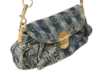 Load image into Gallery viewer, LOUIS VUITTON ルイヴィトン ショルダーバッグ M95333 ミニプリーティ レイエ モノグラムデニム ゴールド金具 良品 中古 56525