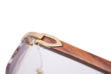 Load image into Gallery viewer, 極美品 CARTIER カルティエ サングラス メガネ ウッド 度入り Cデコール リムレス □19 140b ブラウン ゴールド 中古 56527