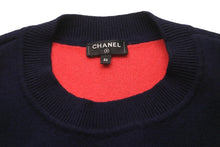Load image into Gallery viewer, CHANEL シャネル ニット セーター 21P ココマーク ネイビー ピンク カシミヤ ポリウレタン サイズ36 P70525K10076 美品 中古 56528